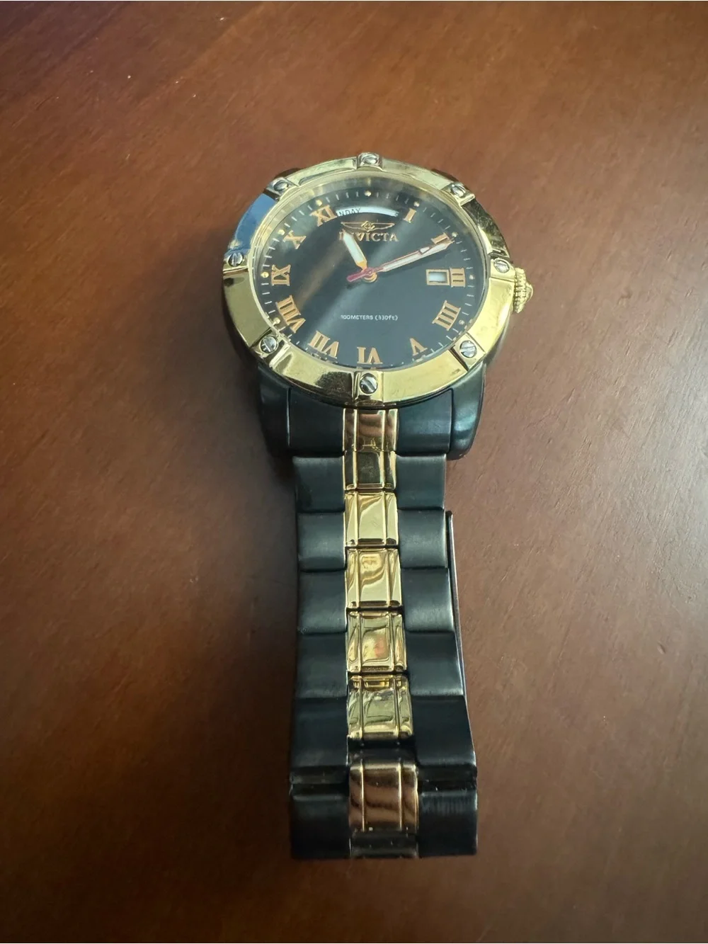 Invicta Black and Gold Men's Watch - Needs Battery